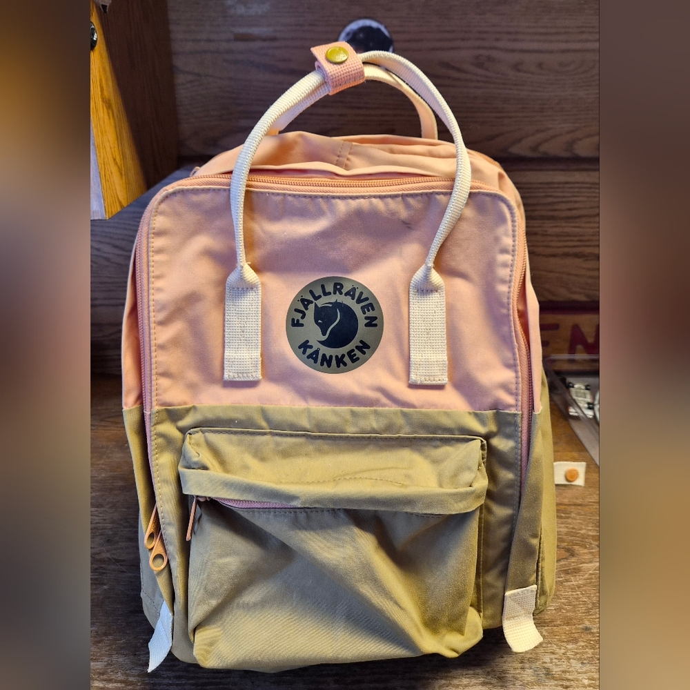 Fjallraven Kanken Backpack Pink and Tan